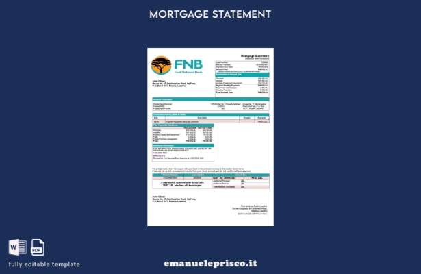 stile verificato Dichiarazione del mutuo della Lesotho First National Bank Lesot